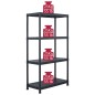 vidaXL Lagerregal Schwarz 100 kg 60 x 30 x 138 cm Kunststoff vidaXL Lagerregal Schwarz 100 kg 60 x 30 x 138 cm Kunststoff