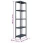 vidaXL Lagerregal Schwarz 125 kg 60 x 30 x 180 cm Kunststoff vidaXL Lagerregal Schwarz 125 kg 60 x 30 x 180 cm Kunststoff