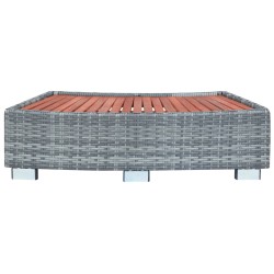 vidaXL Spa-Einstiegsstufe Grau Poly Rattan 92×45×25 cm