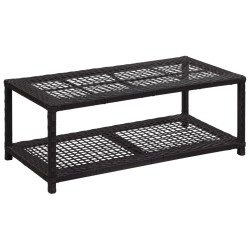 vidaXL Schuhbank Schwarz 80 x 40 x 30 cm Poly Rattan