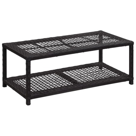 vidaXL Schuhbank Schwarz 80 x 40 x 30 cm Poly Rattan