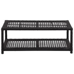 vidaXL Schuhbank Schwarz 80 x 40 x 30 cm Poly Rattan