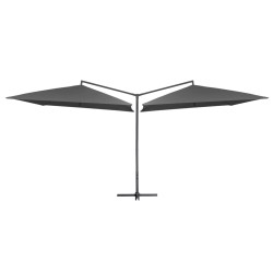 vidaXL Doppelsonnenschirm mit Stahlmast 250×250 cm Anthrazit 