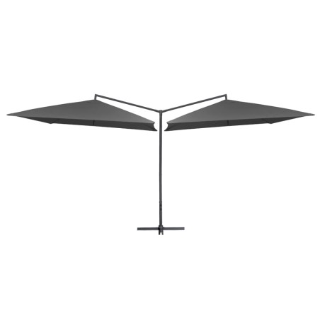 vidaXL Doppelsonnenschirm mit Stahlmast 250×250 cm Anthrazit 