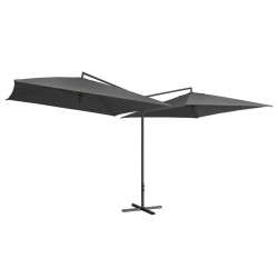 vidaXL Doppelsonnenschirm mit Stahlmast 250×250 cm Anthrazit 