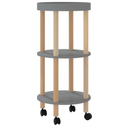 Servierwagen 3 Etagen Grau 38x38x82cm Holzwerkstoff Kiefernholz