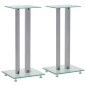vidaXL Lautsprecherständer Säulen-Design 2 Stk. Hartglas Silbern vidaXL Lautsprecherständer Säulen-Design 2 Stk. Hartglas Silbern