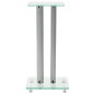 vidaXL Lautsprecherständer Säulen-Design 2 Stk. Hartglas Silbern vidaXL Lautsprecherständer Säulen-Design 2 Stk. Hartglas Silbern