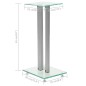 vidaXL Lautsprecherständer Säulen-Design 2 Stk. Hartglas Silbern vidaXL Lautsprecherständer Säulen-Design 2 Stk. Hartglas Silbern