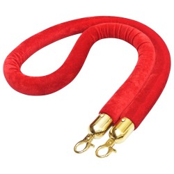 vidaXL Kordel für Personenleitsystem Rot und Golden Samt