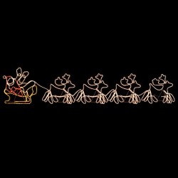 vidaXL Weihnachtsbeleuchtung 4 XXL-Rentiere Schlitten 1548 LEDs 500x80