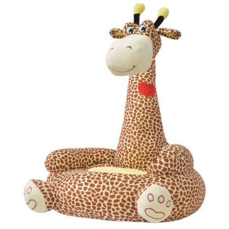 vidaXL Plüsch-Kindersessel Giraffe Braun 