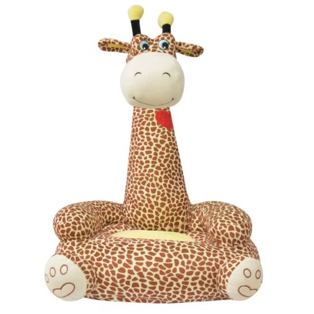 vidaXL Plüsch-Kindersessel Giraffe Braun 