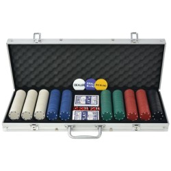 vidaXL Poker Set mit 500 Chips Aluminium