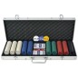 vidaXL Poker Set mit 500 Chips Aluminium vidaXL Poker Set mit 500 Chips Aluminium