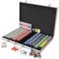 vidaXL Poker Set mit 1.000 Laserchips Aluminium vidaXL Poker Set mit 1.000 Laserchips Aluminium