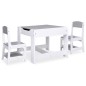 vidaXL Kindertisch mit 2 Stühlen Weiß MDF vidaXL Kindertisch mit 2 Stühlen Weiß MDF