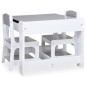 vidaXL Kindertisch mit 2 Stühlen Weiß MDF vidaXL Kindertisch mit 2 Stühlen Weiß MDF