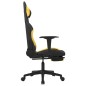 Gaming-Stuhl mit Massage & Fußstütze Schwarz und Gelb Stoff Gaming-Stuhl mit Massage & Fußstütze Schwarz und Gelb Stoff