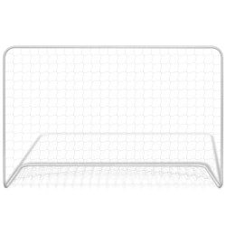 vidaXL Fußballtor mit Netz 182x61x122 cm Stahl Weiß