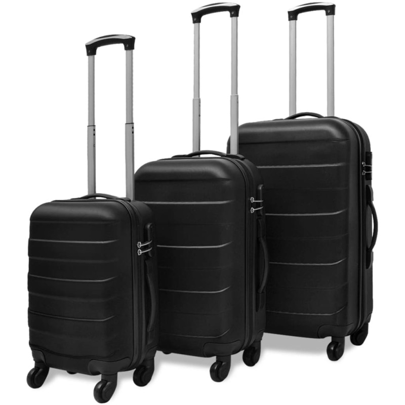 vidaXL 3-tlg. Hartschalenkoffer-Set Schwarz 45,5/55/66 cm vidaXL 3-tlg. Hartschalenkoffer-Set Schwarz 45,5/55/66 cm