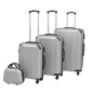 vidaXL Vierteiliges Hartschalen-Trolley-Set Silber vidaXL Vierteiliges Hartschalen-Trolley-Set Silber