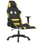 Gaming-Stuhl mit Massage & Fußstütze Schwarz und Gelb Stoff Gaming-Stuhl mit Massage & Fußstütze Schwarz und Gelb Stoff