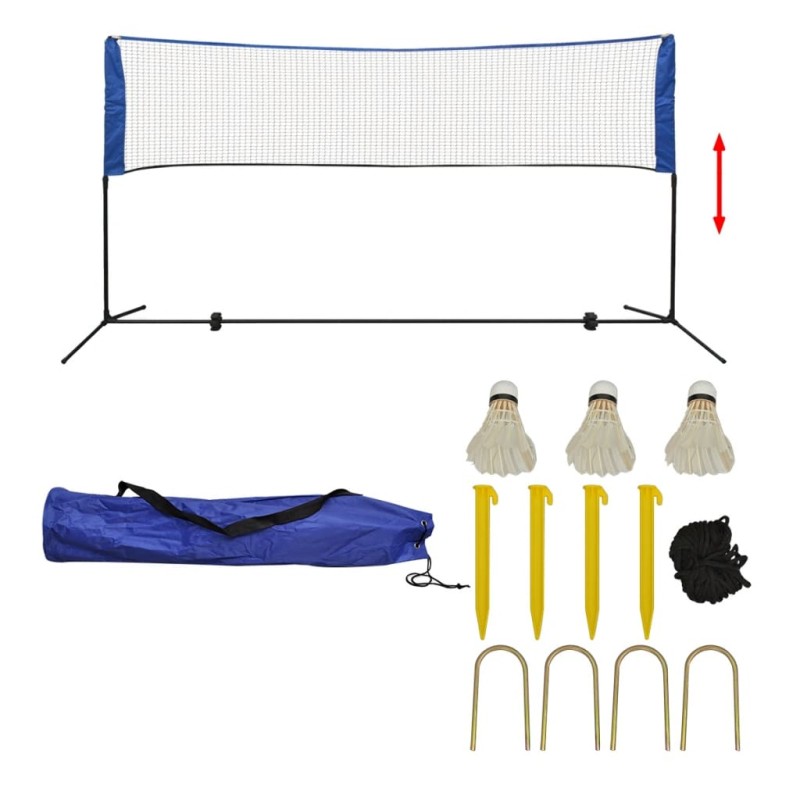 vidaXL Badmintonnetz-Set mit Federbällen 300 x 155 cm vidaXL Badmintonnetz-Set mit Federbällen 300 x 155 cm