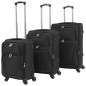 vidaXL 3-tlg. Weichgepäck Trolley-Set Schwarz vidaXL 3-tlg. Weichgepäck Trolley-Set Schwarz