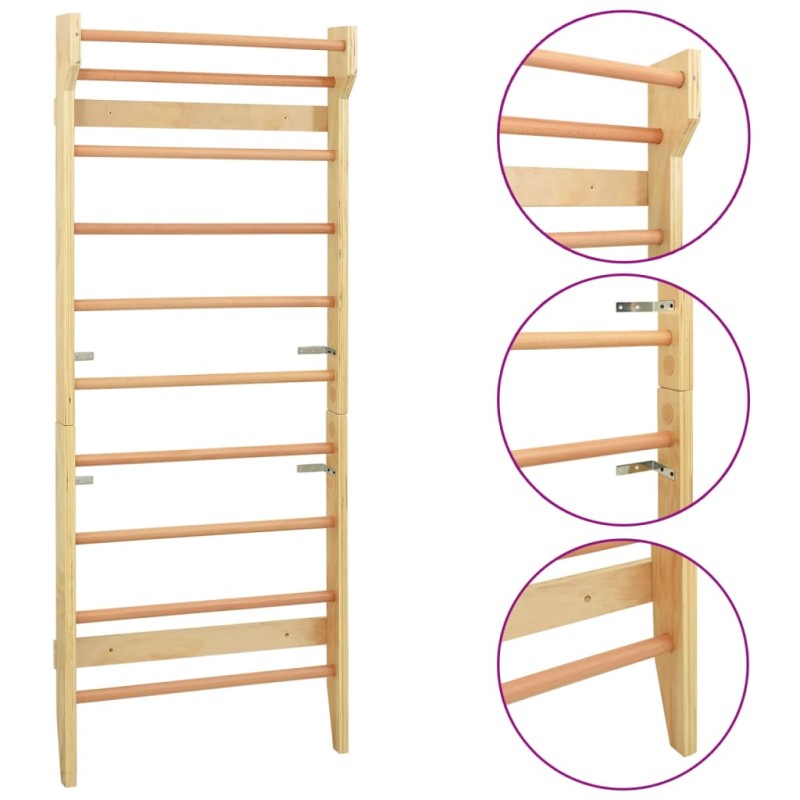 vidaXL Sprossenwand 80x15,8x195 cm Holz vidaXL Sprossenwand 80x15,8x195 cm Holz