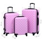 vidaXL Hartschalen-Trolley-Set 3 Stk. Rosa ABS vidaXL Hartschalen-Trolley-Set 3 Stk. Rosa ABS