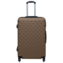 vidaXL Hartschalen-Trolley-Set 3 Stk. Braun ABS