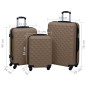 vidaXL Hartschalen-Trolley-Set 3 Stk. Braun ABS vidaXL Hartschalen-Trolley-Set 3 Stk. Braun ABS
