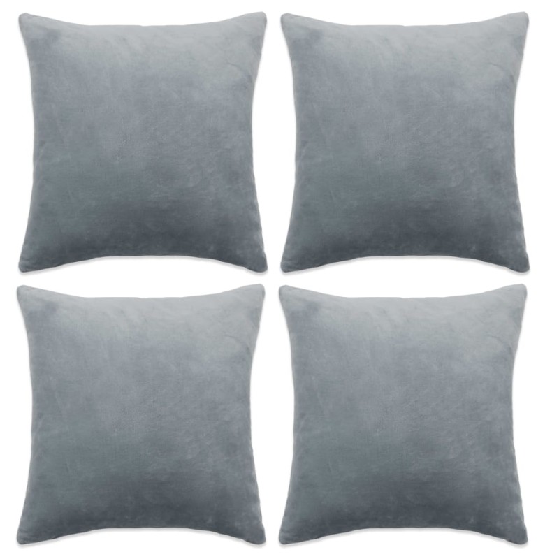 vidaXL Kissenbezüge 4 Stk. Stoff 40x40 cm Grau vidaXL Kissenbezüge 4 Stk. Stoff 40x40 cm Grau