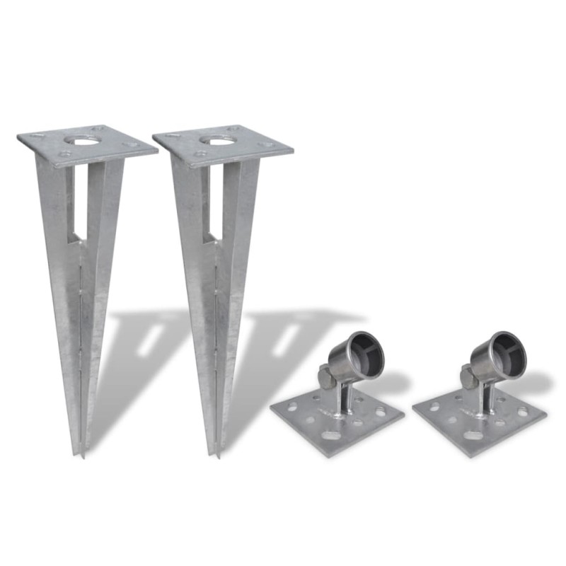vidaXL Bodenanker und Strebenplatte 2 Stk. Stahl vidaXL Bodenanker und Strebenplatte 2 Stk. Stahl