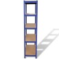 vidaXL Lagerregal mit 5 Böden Blau Stahl & Holzwerkstoff vidaXL Lagerregal mit 5 Böden Blau Stahl & Holzwerkstoff