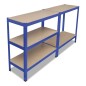 vidaXL Lagerregal mit 5 Böden Blau Stahl & Holzwerkstoff vidaXL Lagerregal mit 5 Böden Blau Stahl & Holzwerkstoff