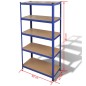 vidaXL Lagerregal mit 5 Böden Blau Stahl & Holzwerkstoff vidaXL Lagerregal mit 5 Böden Blau Stahl & Holzwerkstoff