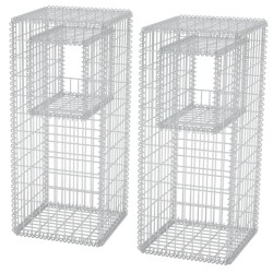 vidaXL Gabionenkorb Pfosten/Pflanzkasten 2 Stk. Stahl 50×50×120 cm