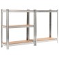 vidaXL Lagerregale mit 5 Böden 3 Stk. Silbern Stahl & Holzwerkstoff vidaXL Lagerregale mit 5 Böden 3 Stk. Silbern Stahl & Holzwerkstoff