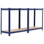 vidaXL Lagerregal mit 4 Böden Blau Stahl & Holzwerkstoff vidaXL Lagerregal mit 4 Böden Blau Stahl & Holzwerkstoff
