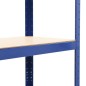 vidaXL Lagerregal mit 4 Böden Blau Stahl & Holzwerkstoff vidaXL Lagerregal mit 4 Böden Blau Stahl & Holzwerkstoff