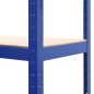 vidaXL Lagerregal mit 4 Böden Blau Stahl & Holzwerkstoff vidaXL Lagerregal mit 4 Böden Blau Stahl & Holzwerkstoff