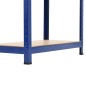 vidaXL Lagerregal mit 4 Böden Blau Stahl & Holzwerkstoff vidaXL Lagerregal mit 4 Böden Blau Stahl & Holzwerkstoff