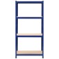 vidaXL Lagerregale mit 4 Böden 2 Stk. Blau Stahl & Holzwerkstoff vidaXL Lagerregale mit 4 Böden 2 Stk. Blau Stahl & Holzwerkstoff