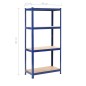 vidaXL Lagerregale mit 4 Böden 2 Stk. Blau Stahl & Holzwerkstoff vidaXL Lagerregale mit 4 Böden 2 Stk. Blau Stahl & Holzwerkstoff