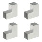 vidaXL Pfostenverbinder 4 Stk. L-Form Verzinktes Metall 91 x 91 mm vidaXL Pfostenverbinder 4 Stk. L-Form Verzinktes Metall 91 x 91 mm