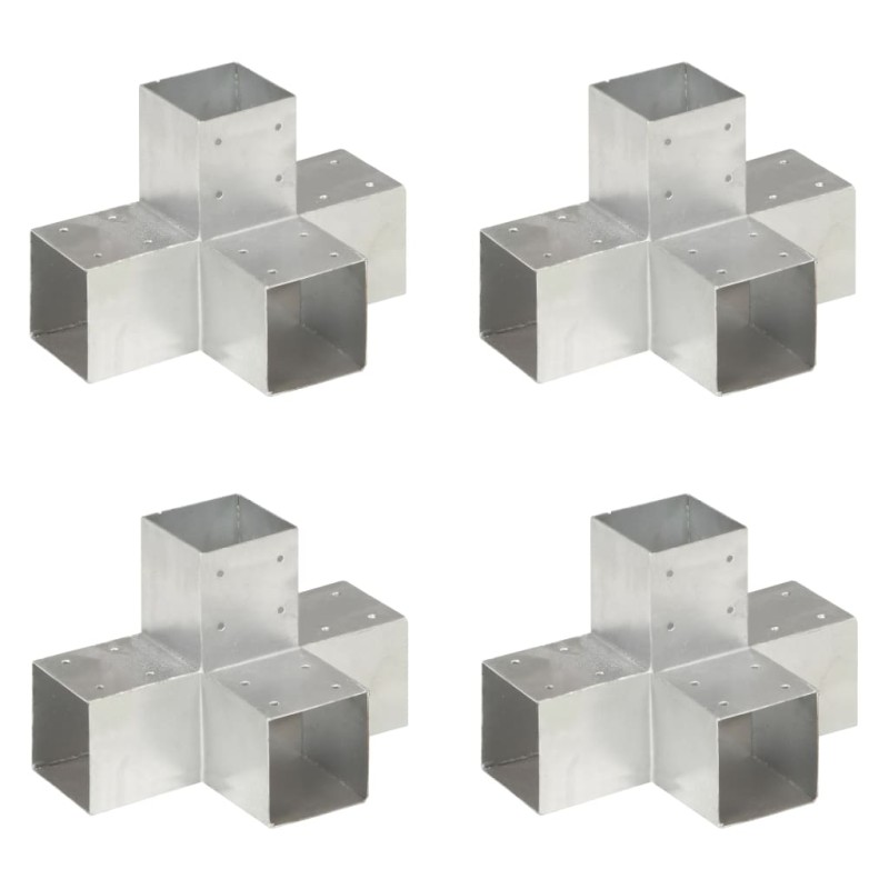 vidaXL Pfostenverbinder 4 Stk. X-Form Verzinktes Metall 91 x 91 mm vidaXL Pfostenverbinder 4 Stk. X-Form Verzinktes Metall 91 x 91 mm