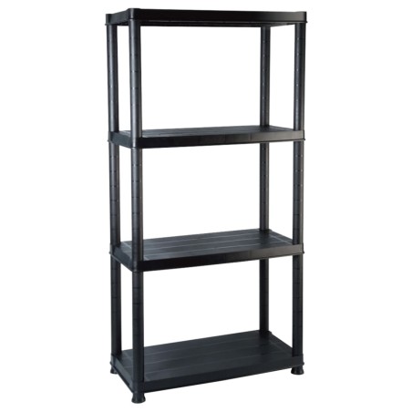 vidaXL Lagerregal 4-Tier Schwarz 61x30,5x130 cm Kunststoff 