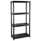 vidaXL Lagerregal 4-Tier Schwarz 61x30,5x130 cm Kunststoff vidaXL Lagerregal 4-Tier Schwarz 61x30,5x130 cm Kunststoff